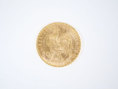 Pièce de 20 francs en or, Marianne, 1905...