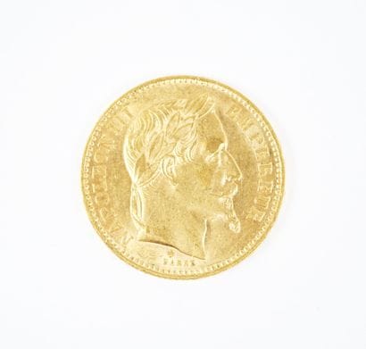 Pièce de 20 francs en or, Napoléon III tête...