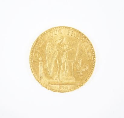 Pièce de 20 francs en or, Génie, 1877 A.