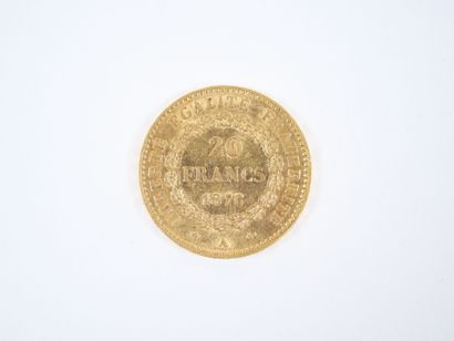 Pièce de 20 francs en or, Génie, 1876 A.