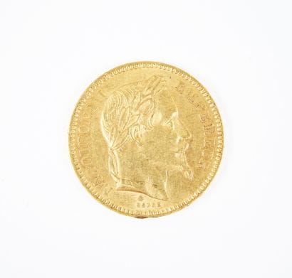 Pièce de 20 francs en or, Napoléon III tête...