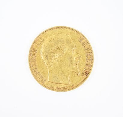 Pièce de 20 francs en or, Napoléon III tête...