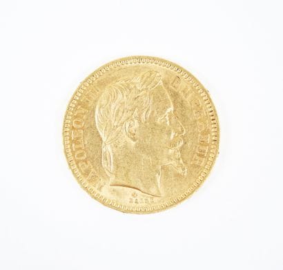 Pièce de 20 francs en or, Napoléon III tête...