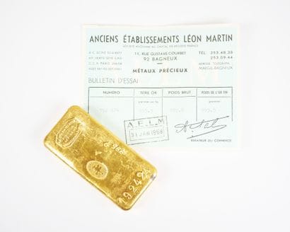 Lingot en or jaune d'1 kg (995,9 g), numéroté...