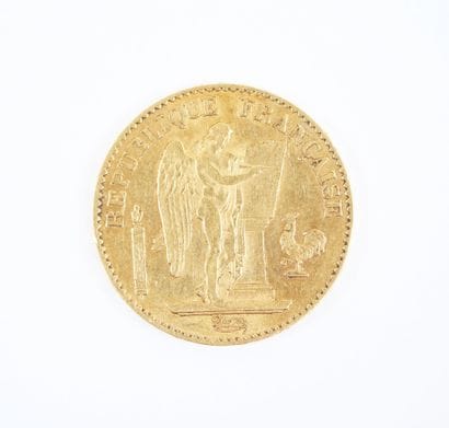 Pièce de 20 francs en or, Génie, 1875 A.