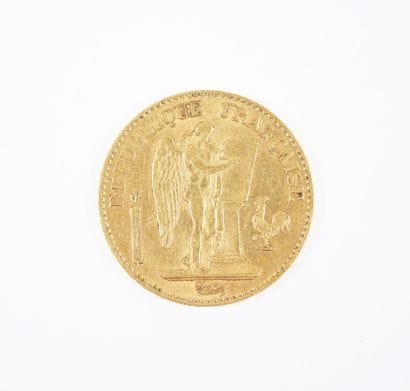 Pièce de 20 francs en or, Génie, 1875 A.