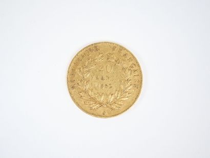 Pièce de 20 francs en or, Napoléon III tête...