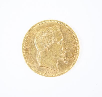 Pièce de 20 francs en or, Napoléon III tête...