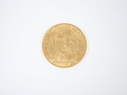 Pièce de 20 francs en or, Marianne, 1905...