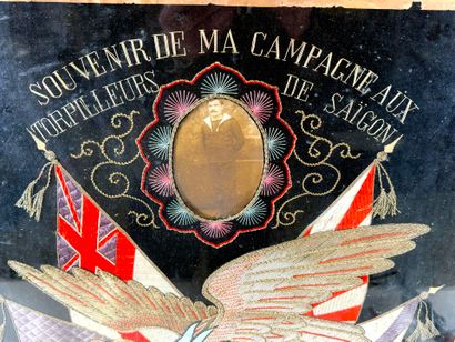 France, 1ère GM.
Cadre souvenir brodé d'un...
