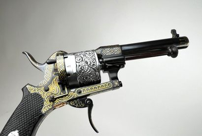 Belgique, milieu XIXème.
Exceptionnel revolver...