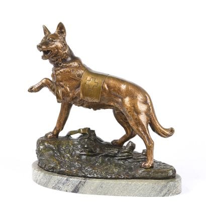 Jean CARLUS (1852-1930). 
En bataille. 
Sculpture...