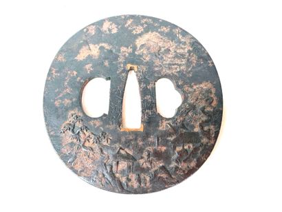 Japon, période Edo (1603 - 1868).
Tsuba circulaire...