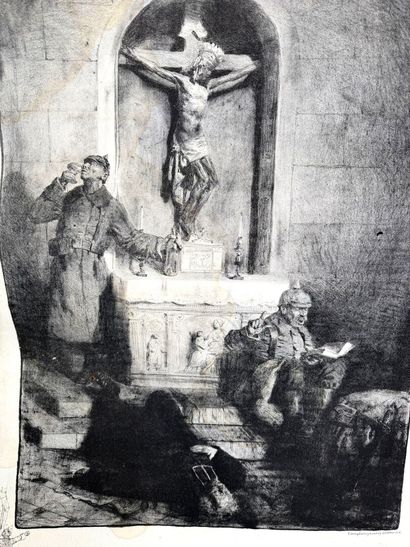 Indéterminé, XXème.
Lot de deux gravures...