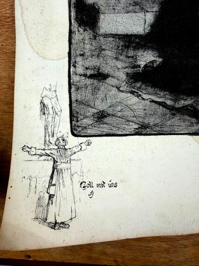 Indéterminé, XXème.
Lot de deux gravures...