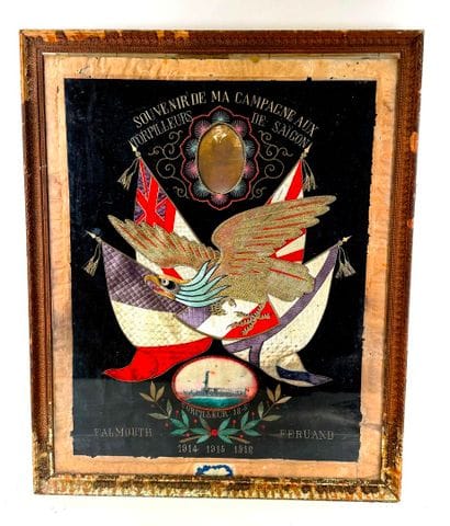 France, 1ère GM.
Cadre souvenir brodé d'un...