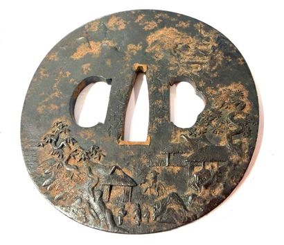 Japon, période Edo (1603 - 1868).
Tsuba circulaire...