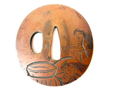 Japon, période Edo (1603 - 1868).
Tsuba circulaire...