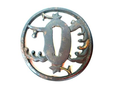 Japon, période Edo (1603 - 1868).
Tsuba circulaire...