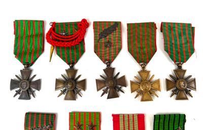 France, 1ère et 2ème GM.
Ensemble de 9 croix...