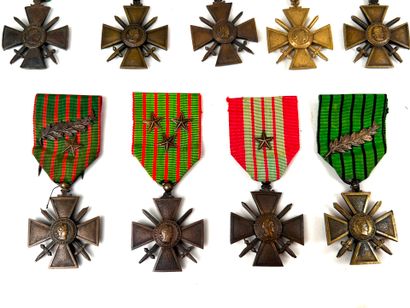 France, 1ère et 2ème GM.
Ensemble de 9 croix...