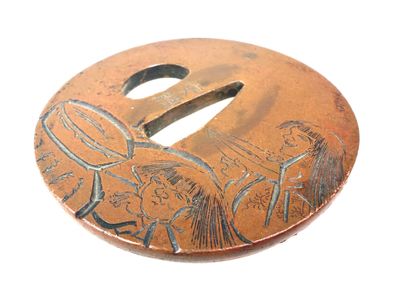 Japon, période Edo (1603 - 1868).
Tsuba circulaire...