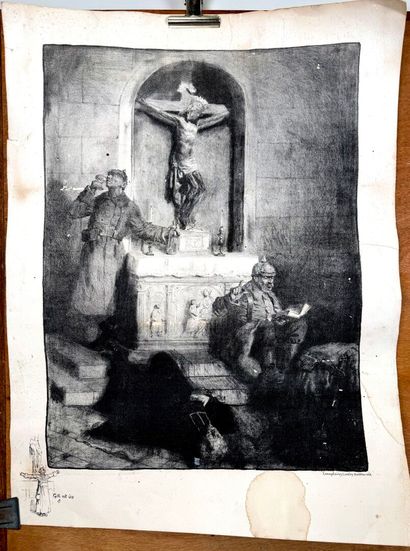 Indéterminé, XXème.
Lot de deux gravures...