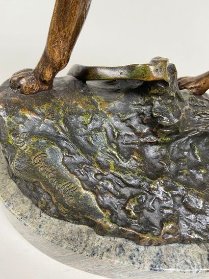 Jean CARLUS (1852-1930). 
En bataille. 
Sculpture...
