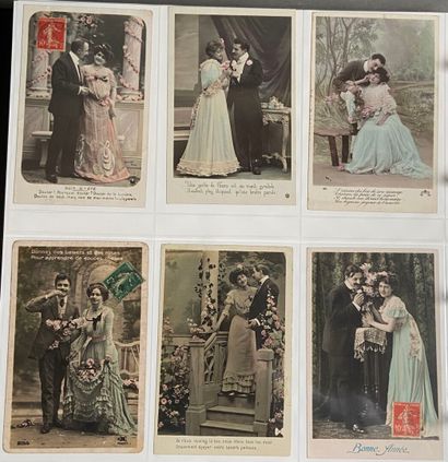 Couples: Set of 317 postcards with complete...