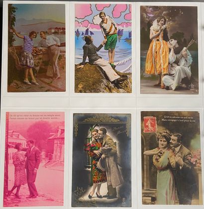 Couples: Set of 317 postcards with complete...