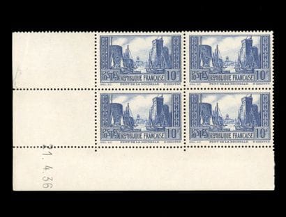 10Fr. Blue. Port of La Rochelle. Block of...
