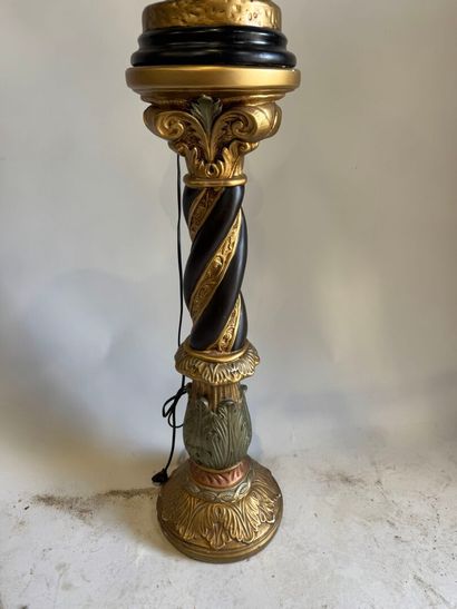 Nubian on saddle in polychrome resin, with...