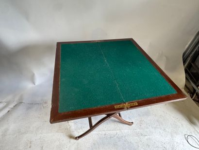 Mahogany and brass folding 