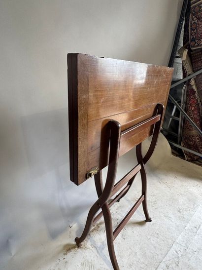 Mahogany and brass folding 