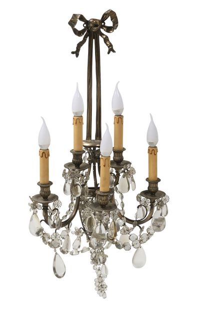 Large sconce in bronze with silver patina,...