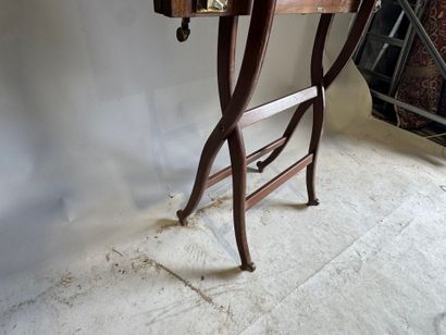 Mahogany and brass folding 