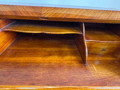 Wood and veneer sloping desk opening with...