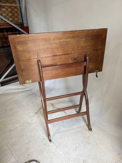 Mahogany and brass folding 