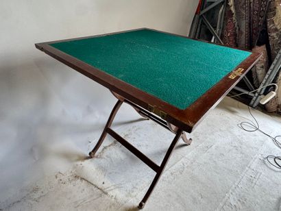 Mahogany and brass folding 