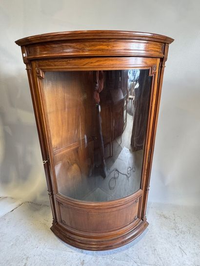 Corner display case opening with a door,...