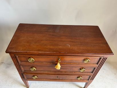 Small molded wood chest of drawers opening...