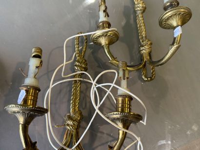 Lacquered metal and gilt bronze chandelier...