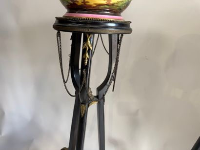Pair of polychrome and gold porcelain planters...