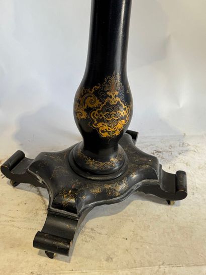 Moulded and blackened wood working table...