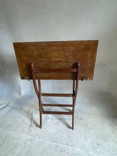 Mahogany and brass folding 