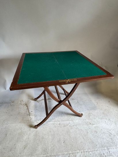 Mahogany and brass folding 