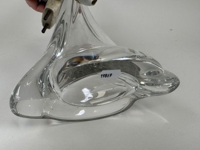 DAUM, dans le goût de.
Pied de lampe en cristal...