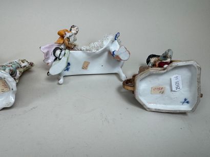 École, fin XIXe et XXe.
Sept sujets en porcelaine...