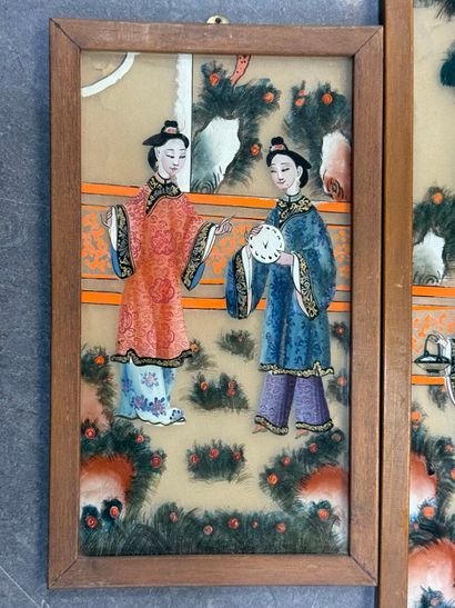 CHINE, fin XIXe-début XXe. 
Série de quatre...