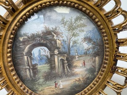 École XXe.
Femme au ruban rose et Vue de...
